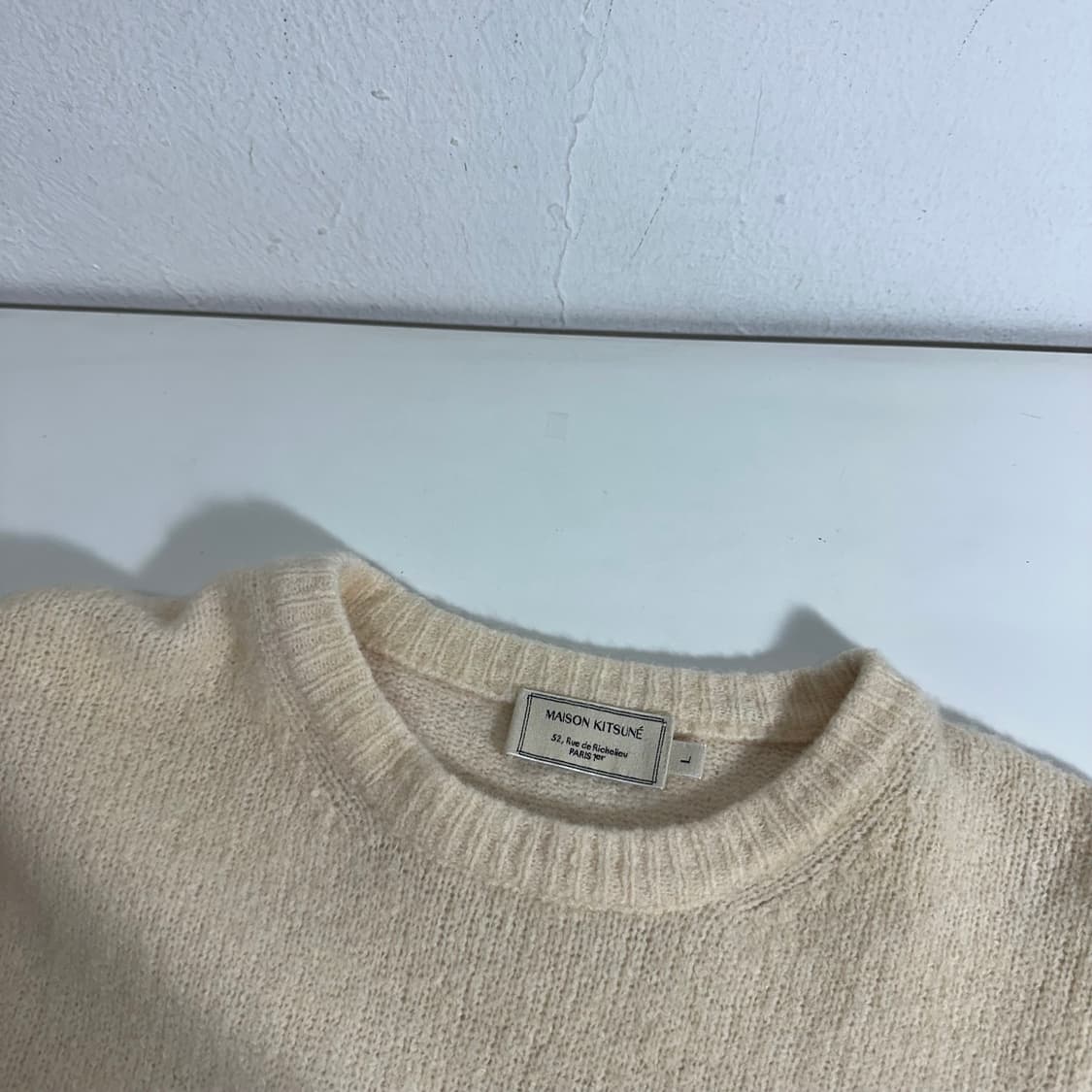 L 메종키츠네 아이보리 빅폭스 니트 상품이미지4