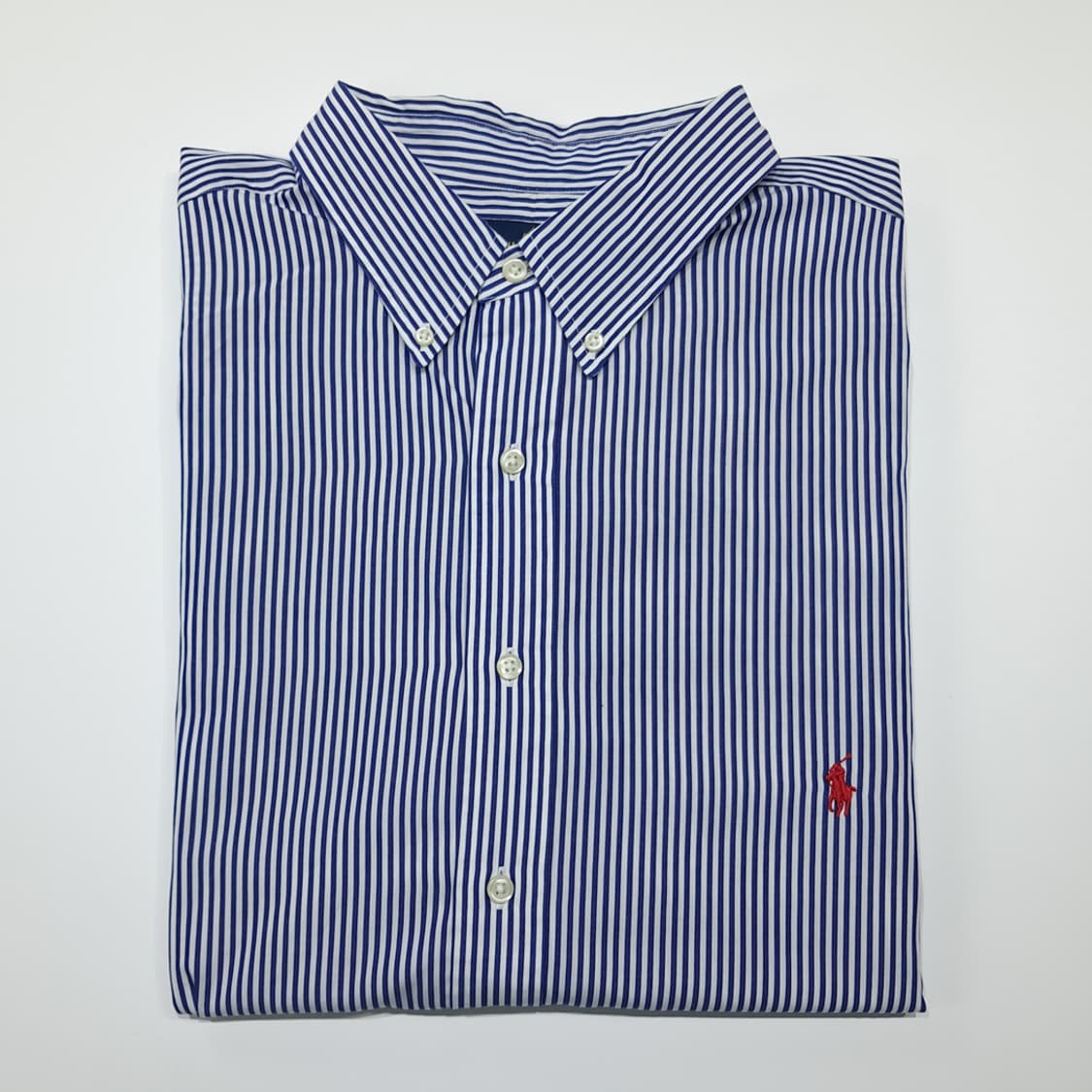 CK132 2XLT 폴로 코튼 로얄블루 스트라이프 레드포니 셔츠 남방 상품이미지7