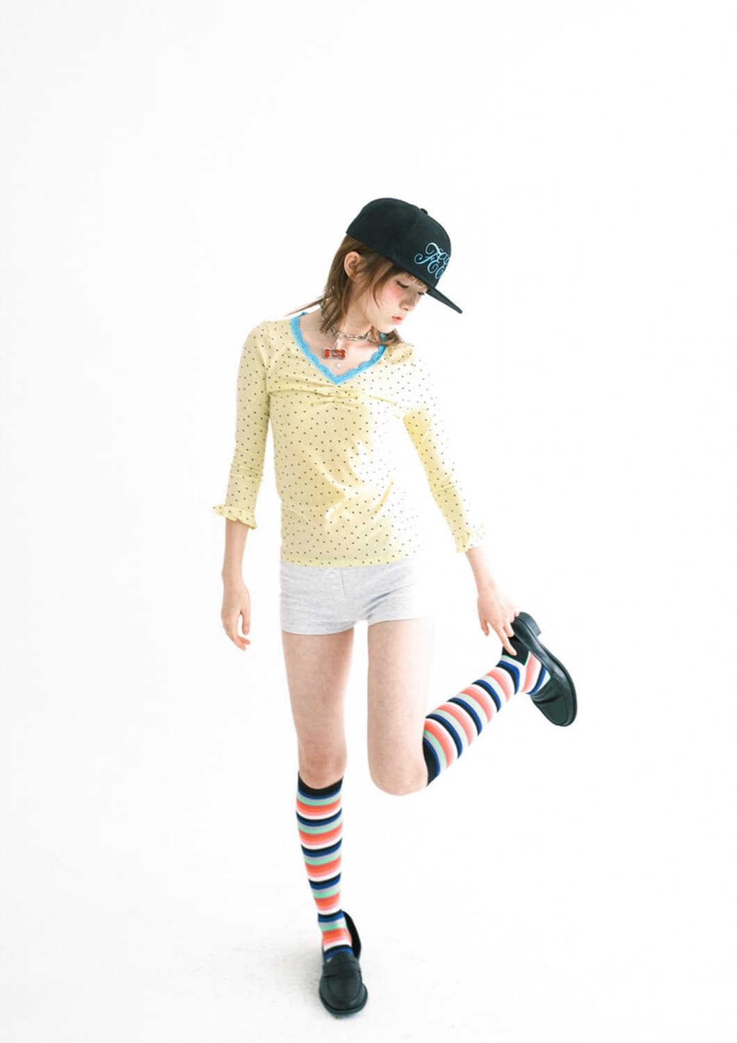 mini heart lace top (lemon) 상품이미지1