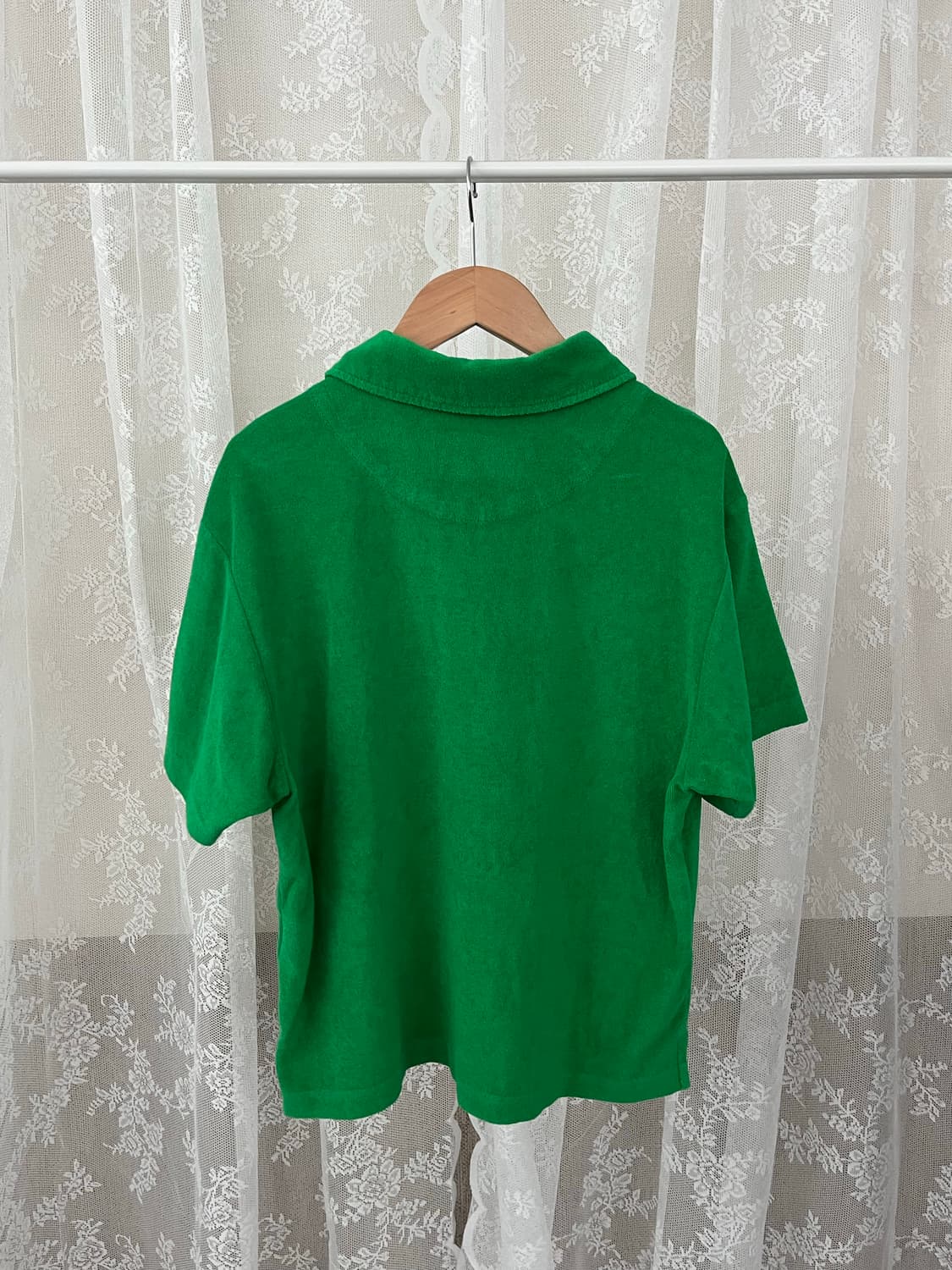 XS) 골든베어 23ss 테리 반팔 피케 티셔츠 그린 상품이미지2