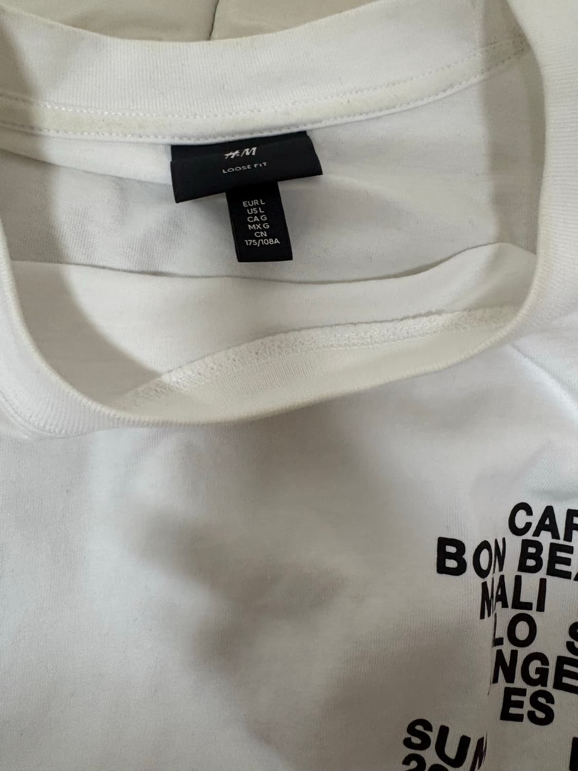 H&m 레터링 반팔 L 상품이미지3