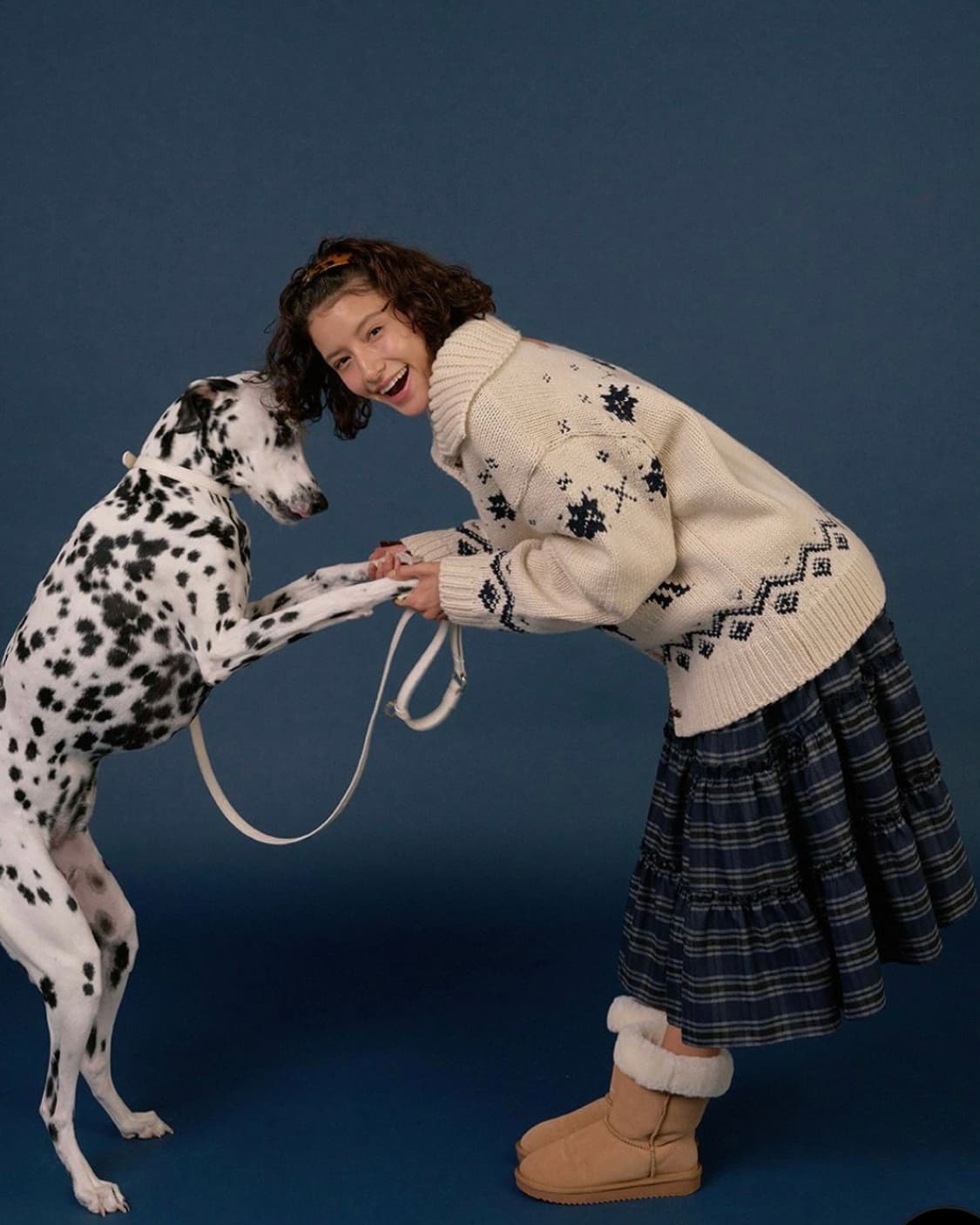 위드아웃썸머 witty frill skirt 체크블루 상품이미지1