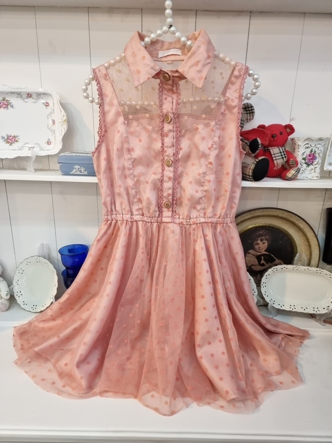 LIZ LISA 도트 시스루 셔츠원피스 상품이미지2