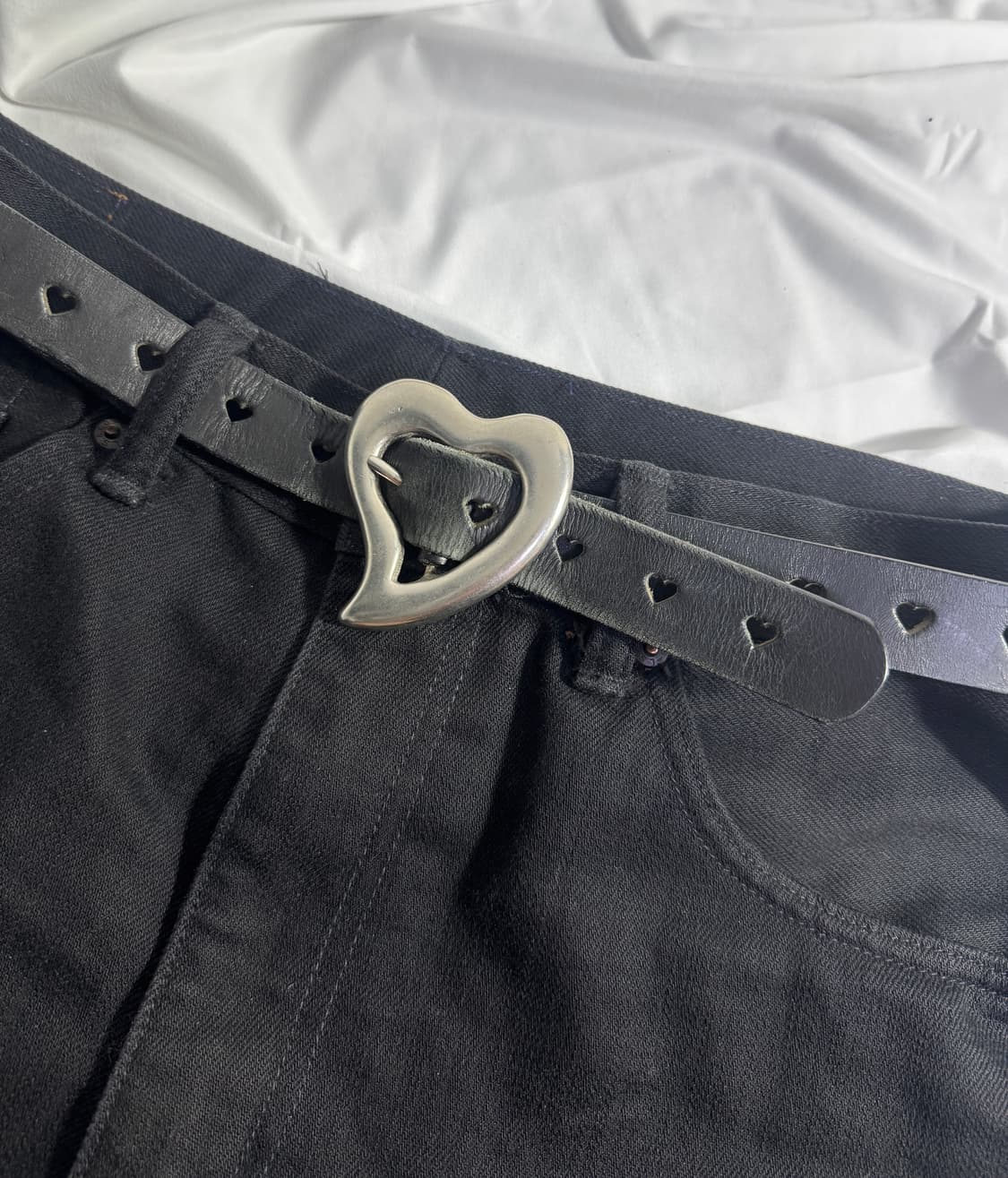 빈티지 하트 버클 레더 벨트 상품이미지3