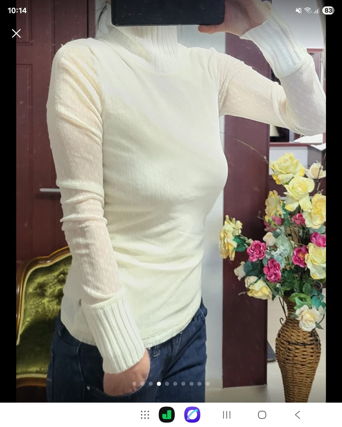 프랑스 모르간 메쉬 레이스 망사 티셔츠  상품이미지4