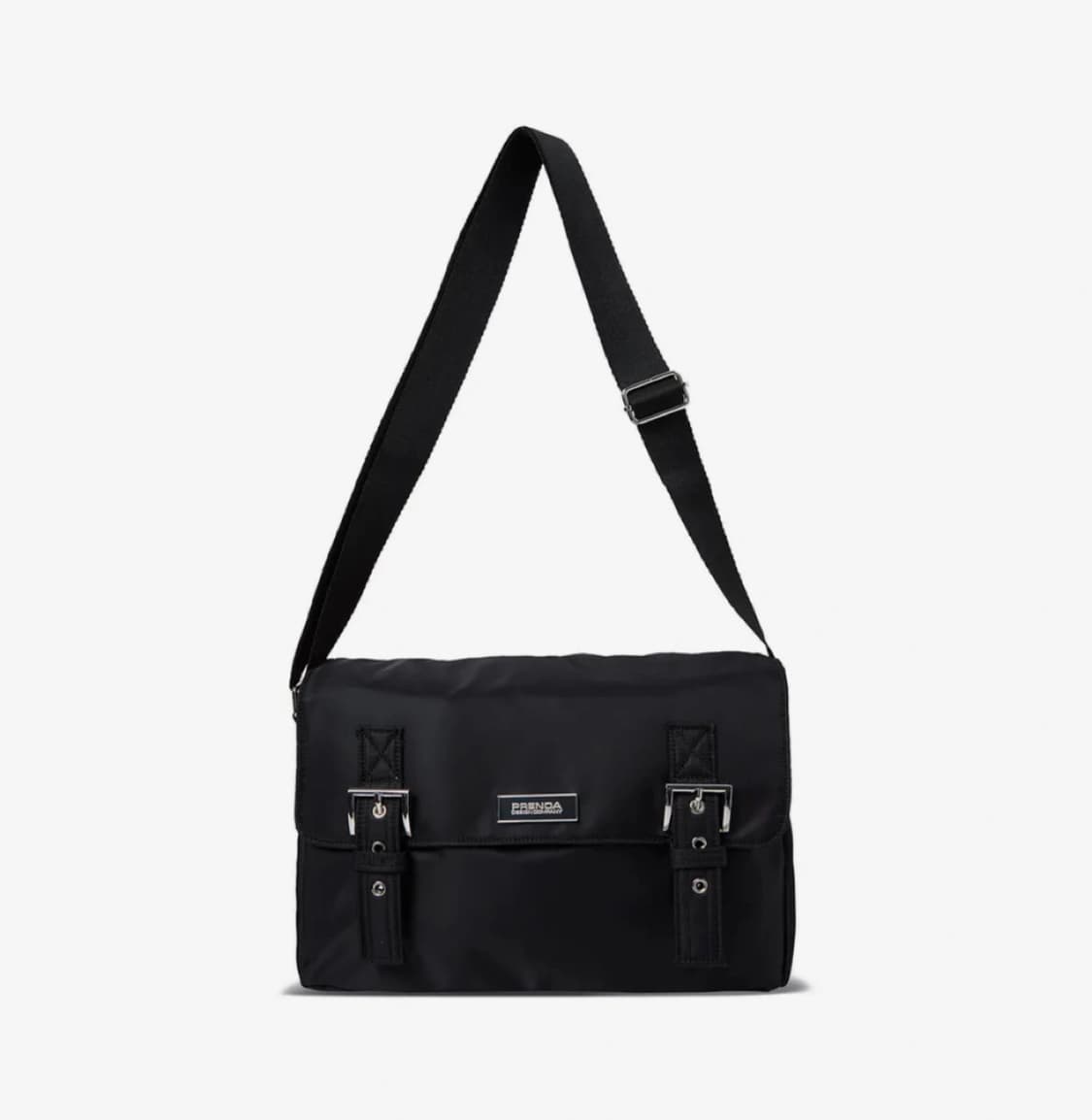 NYLON BUCKLE MESSENGER BAG BLACK 상품이미지3