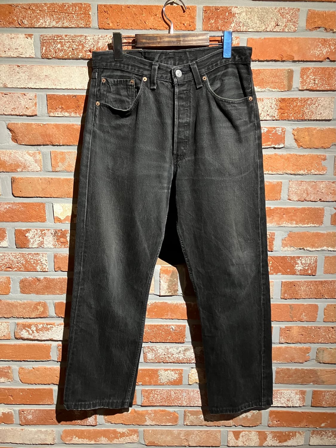90s USA 빈티지 리바이스 501 블랙 데님 팬츠 상품이미지2