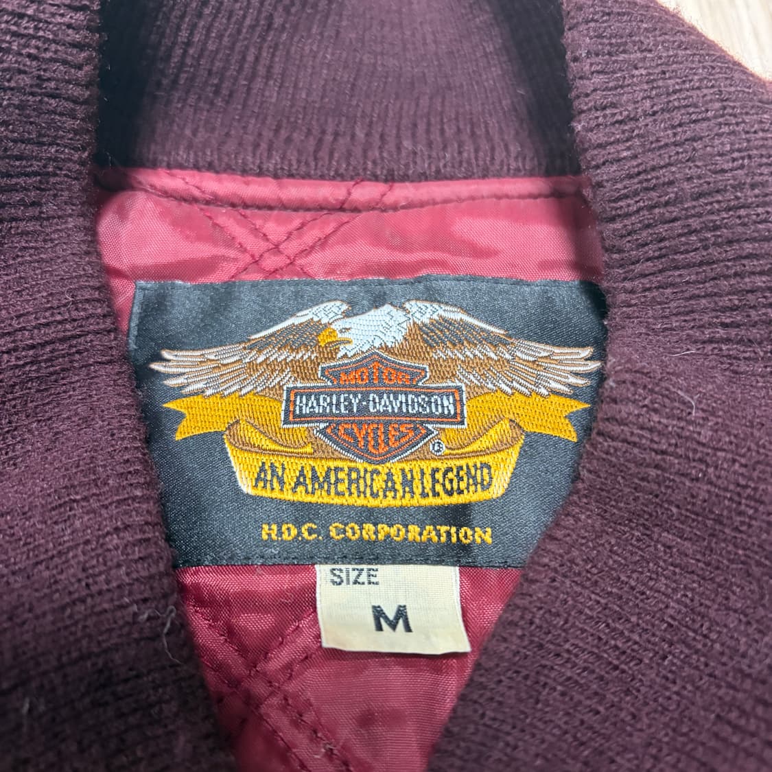 일본판 대장급)할리데이비슨 올드스쿨 버건디 한정판 벨벳 스카쟌 상품이미지3