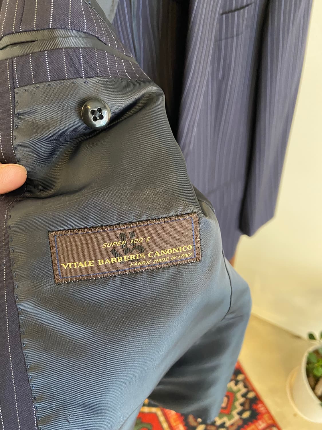 네이비 스트라이프 정장 블레이저 상품이미지4