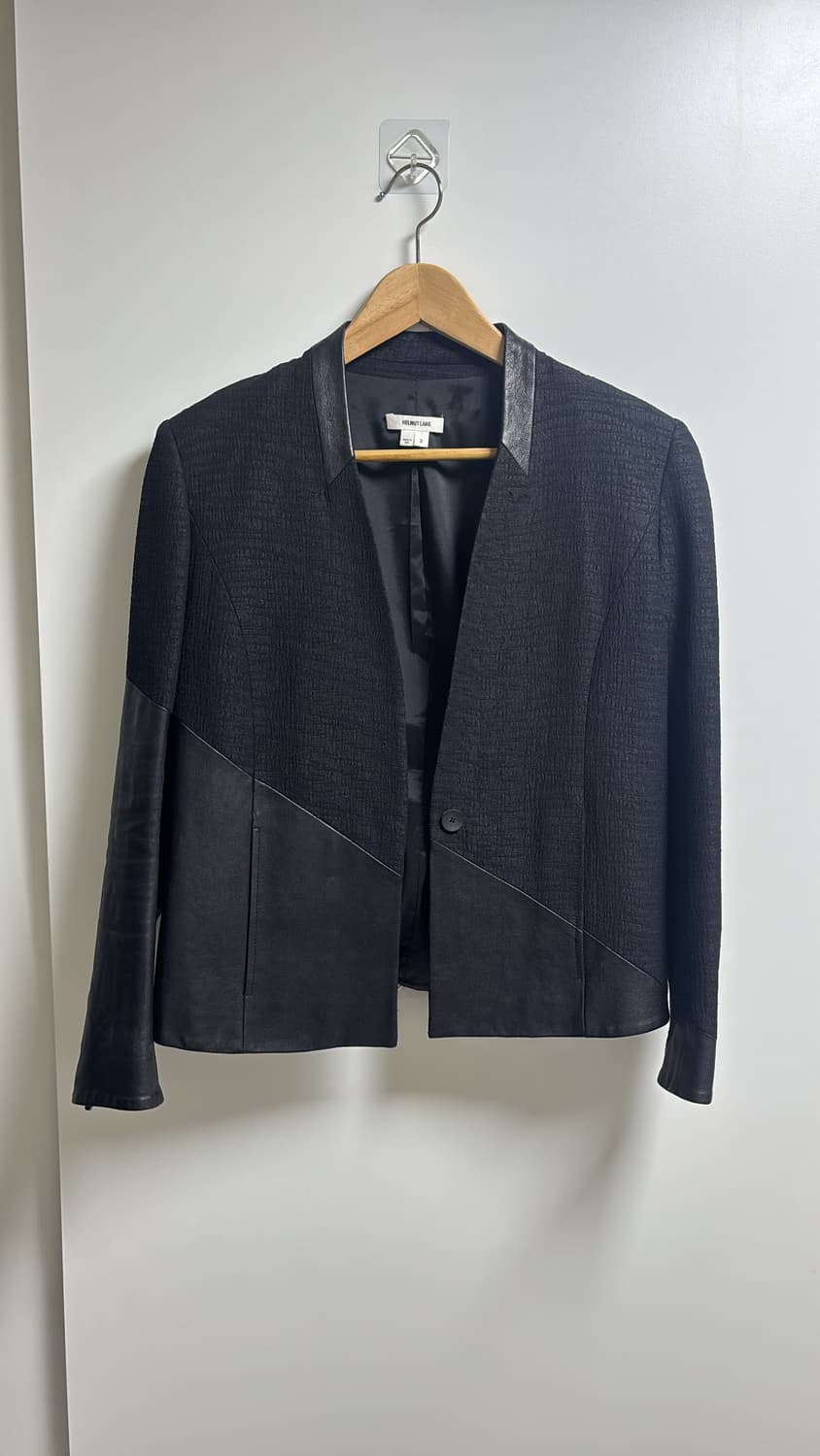 헬무트랭 레더카라 울 트위드?.? 블레이저 2사이즈 상품이미지1