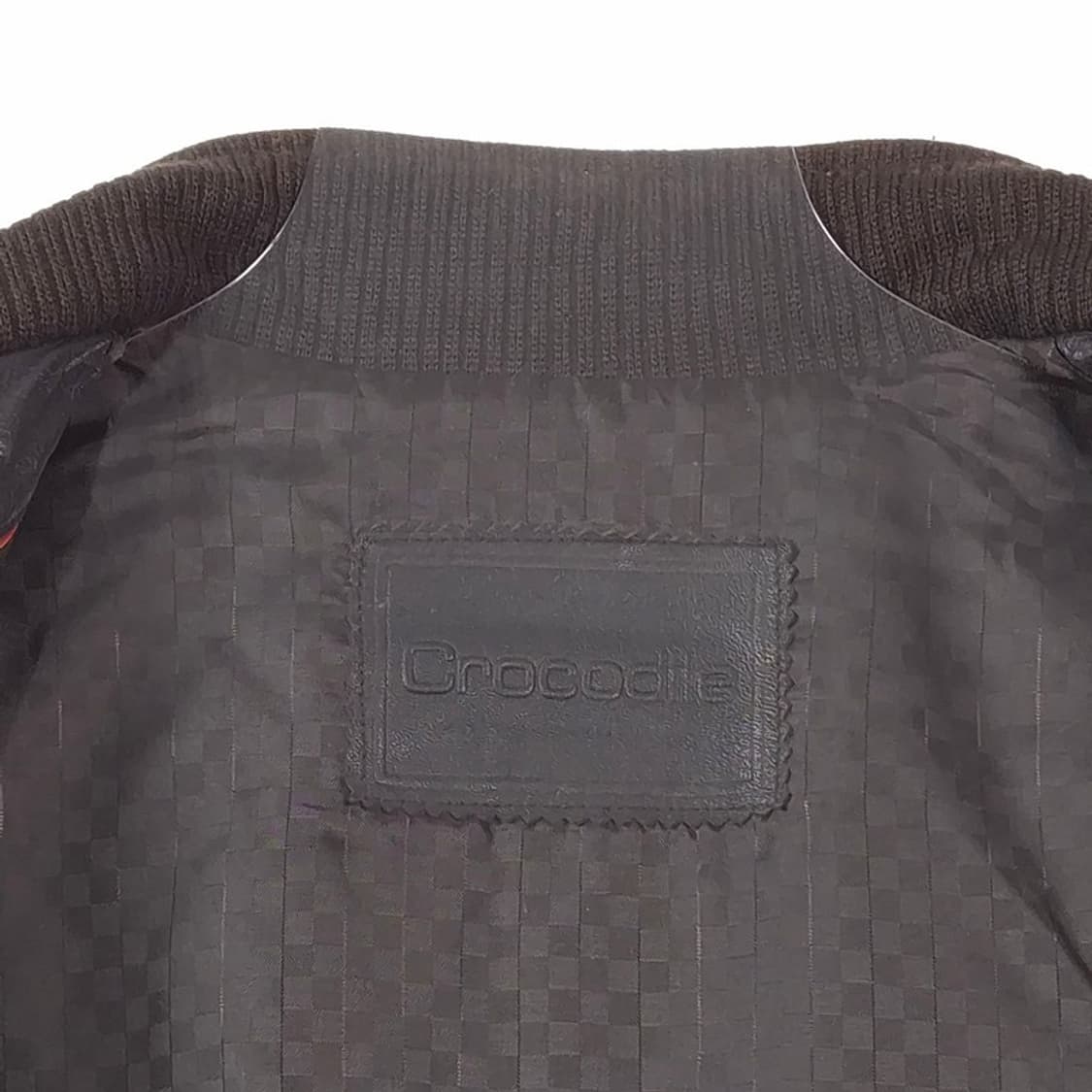 크로커다일 리얼 양가죽 니트 믹스 레더 자켓 M 상품이미지6