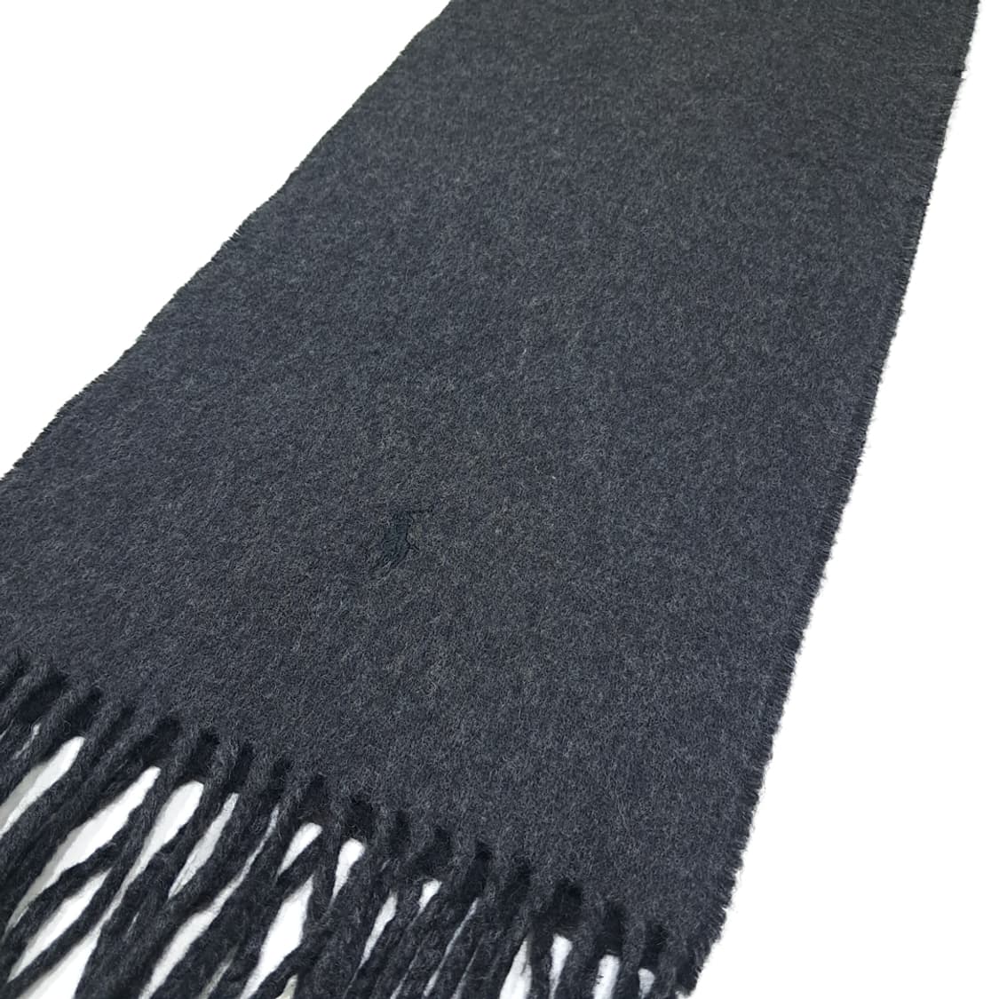 MX332 폴로 랄프로렌 차콜 블랙 양면 버진울 목도리 머플러 상품이미지3