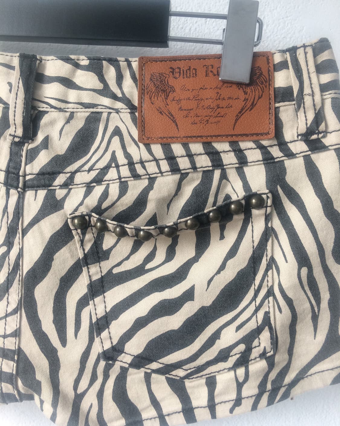 Stud point zebra pattern micro pants 상품이미지6