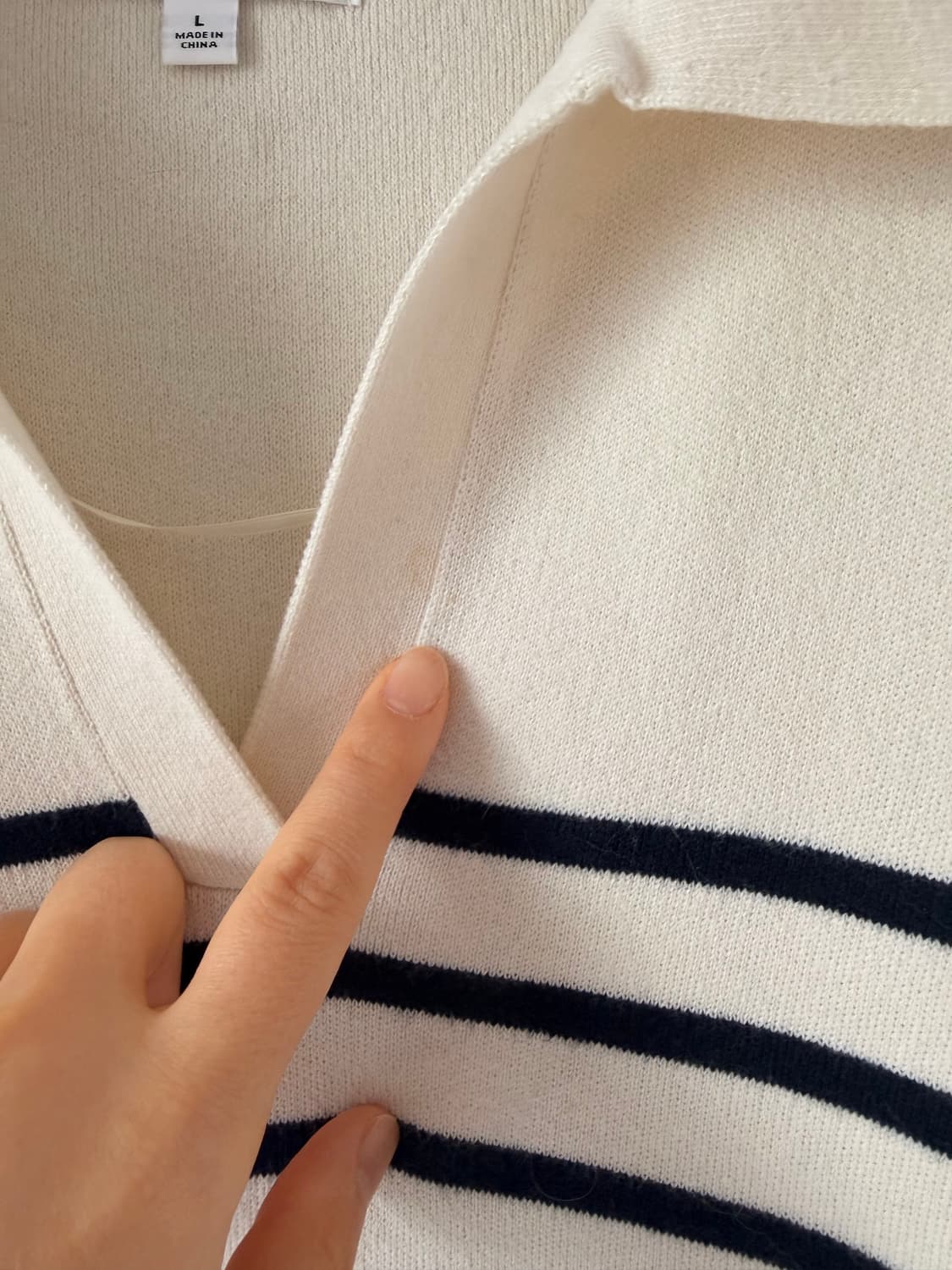 새상품 유니클로 스트라이프 롱 원피스 니트 카라넥 상품이미지5