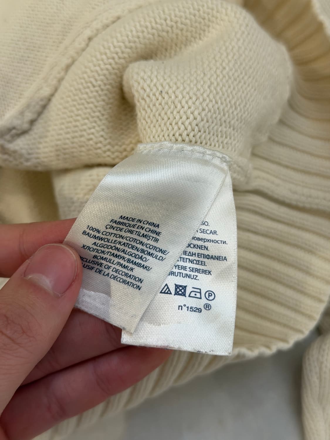 폴로 랄프로렌 빅포니 코튼 니트집업 아이보리 핑크 상품이미지5