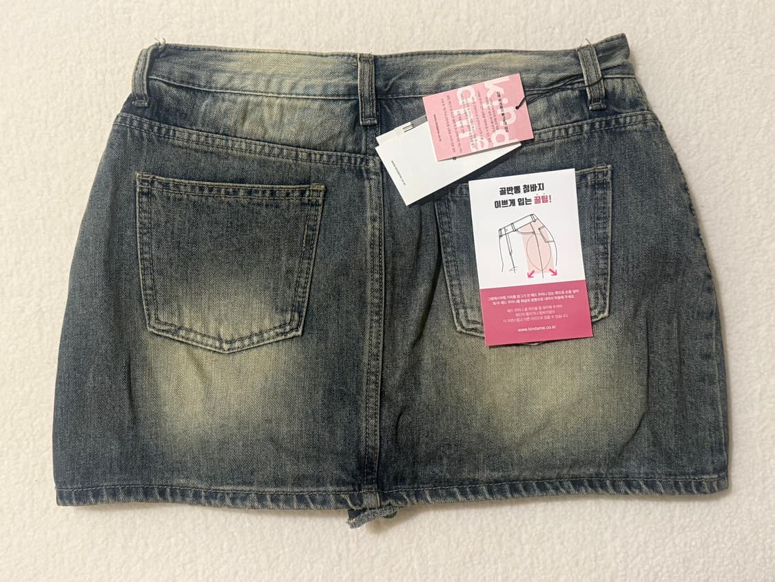 골반볼륨업 빈티지 워싱 반 하이웨스트 치마바지 상품이미지4