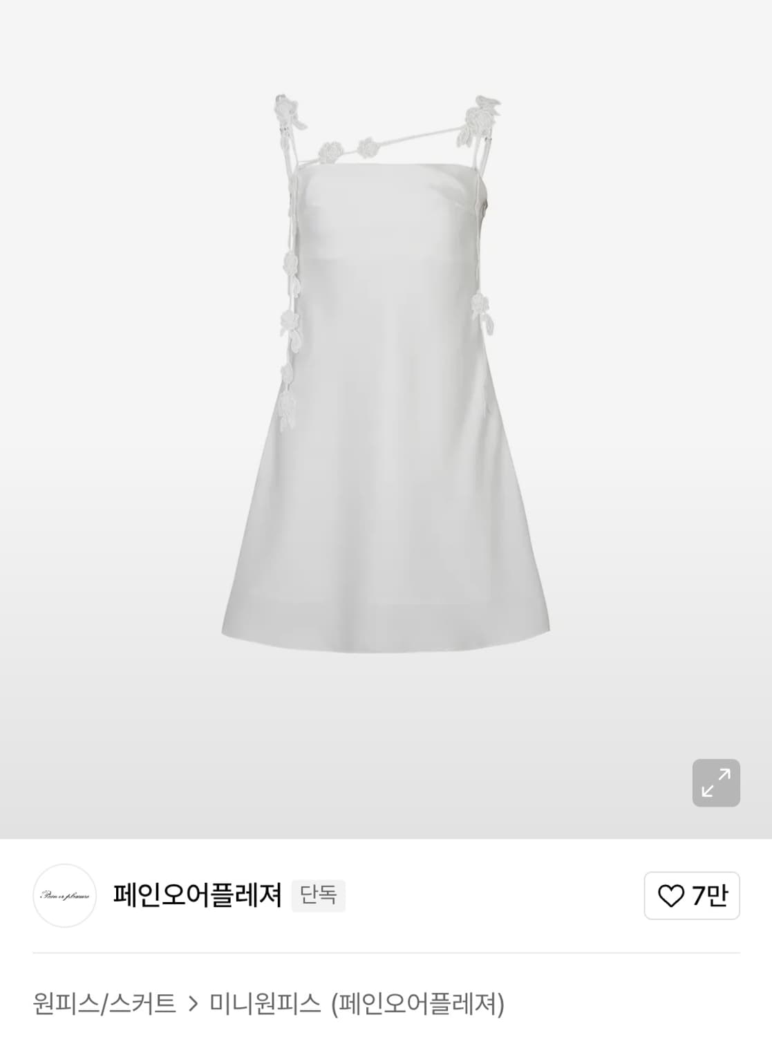 페인오어플레져 로즈 레이스 드레스 화이트 상품이미지3