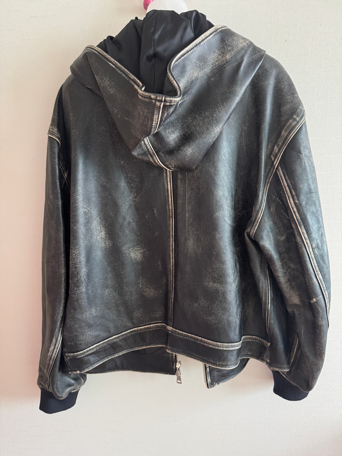 LCDC TM 빈티지 레더 후디드 집업 상품이미지5