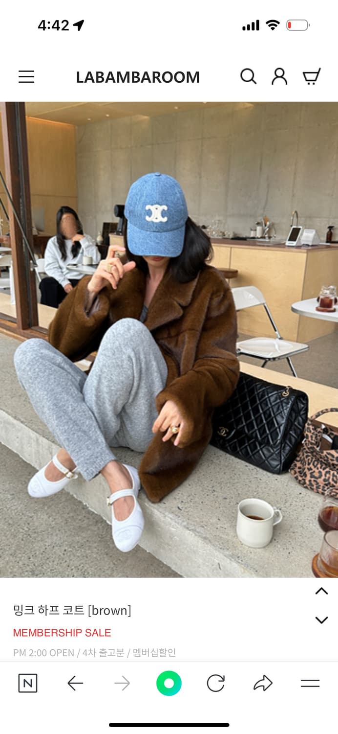 라밤바룸 밍크하프코트 1사이즈 상품이미지1