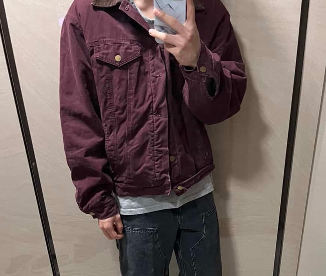 <M>라퍼지스토어 기모체크누빔 트러커 워크 자켓 상품이미지2