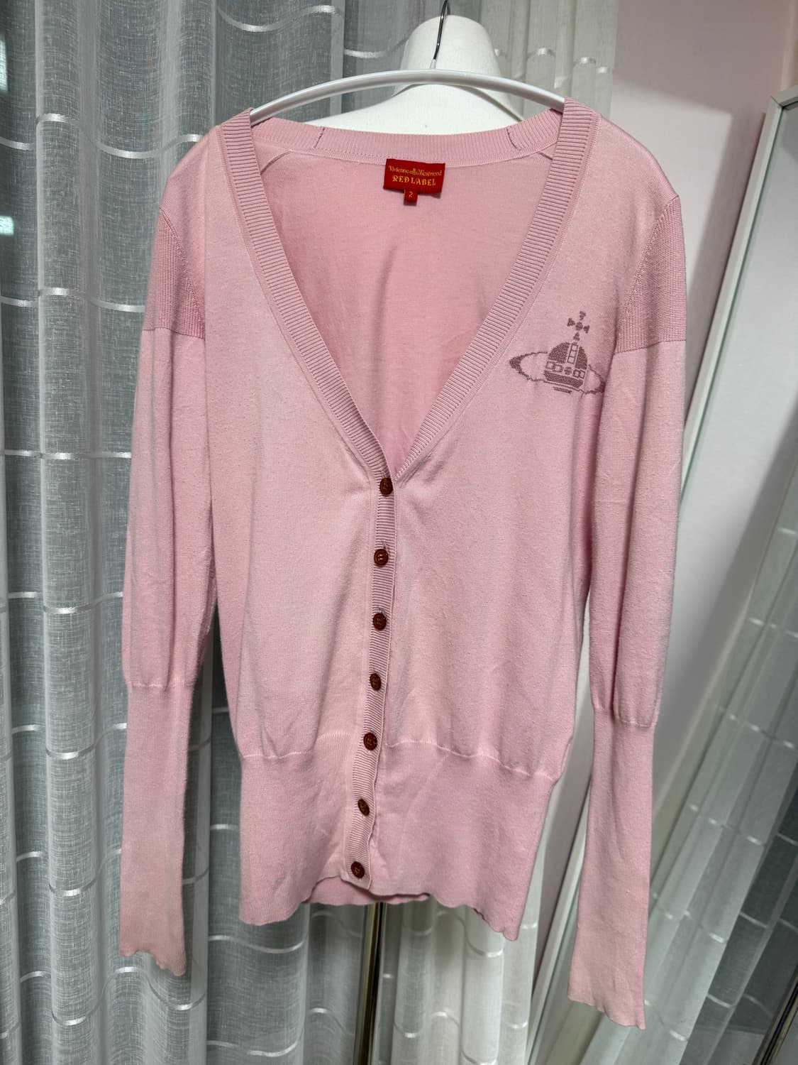 비비안웨스트우드 딸기우유 핑크 가디건 상품이미지5