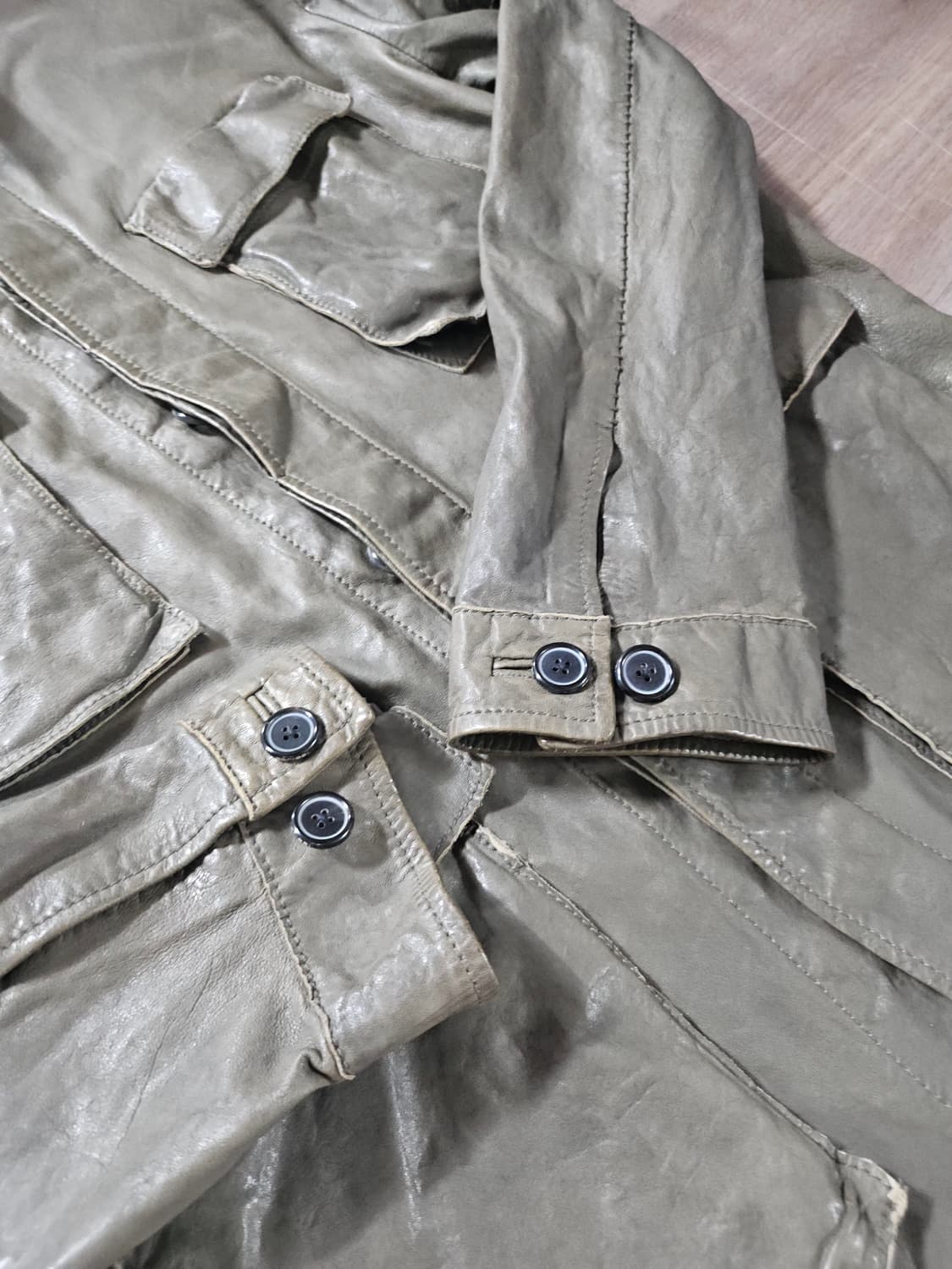 시리즈 포인트 포켓 양가죽 셔츠형 점퍼 SAUDS22201 (KHX, 카 상품이미지7