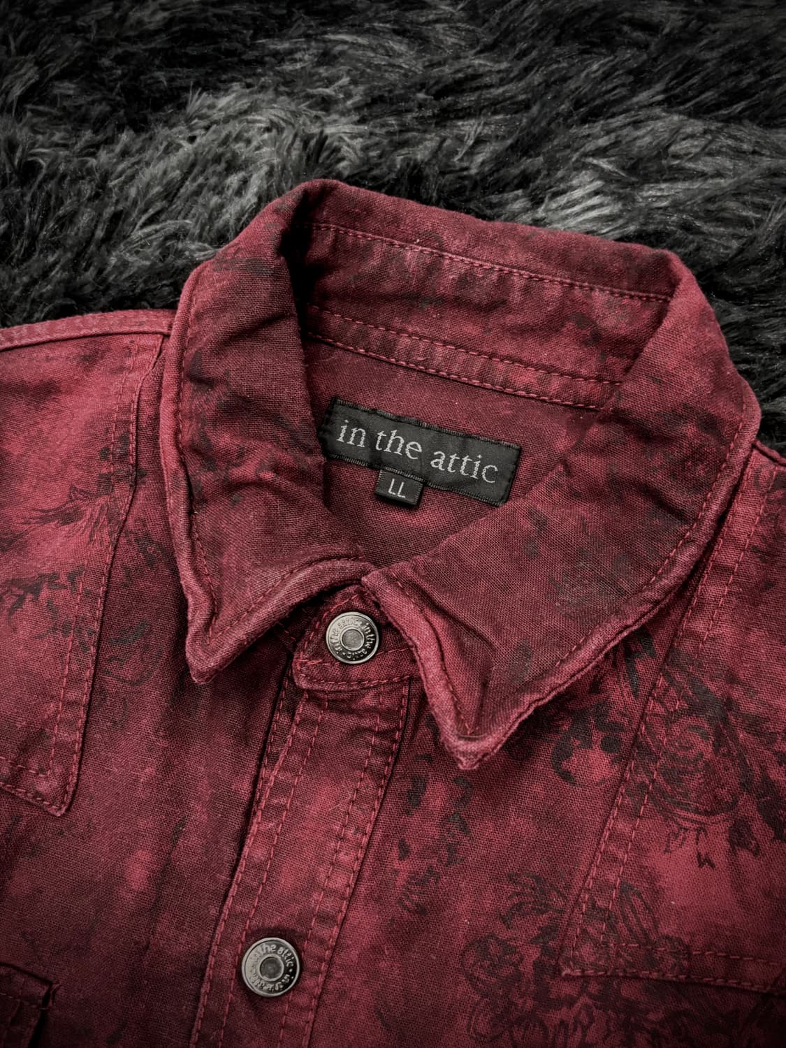 In The Attic 레드 나염 반팔 셔츠 상품이미지8