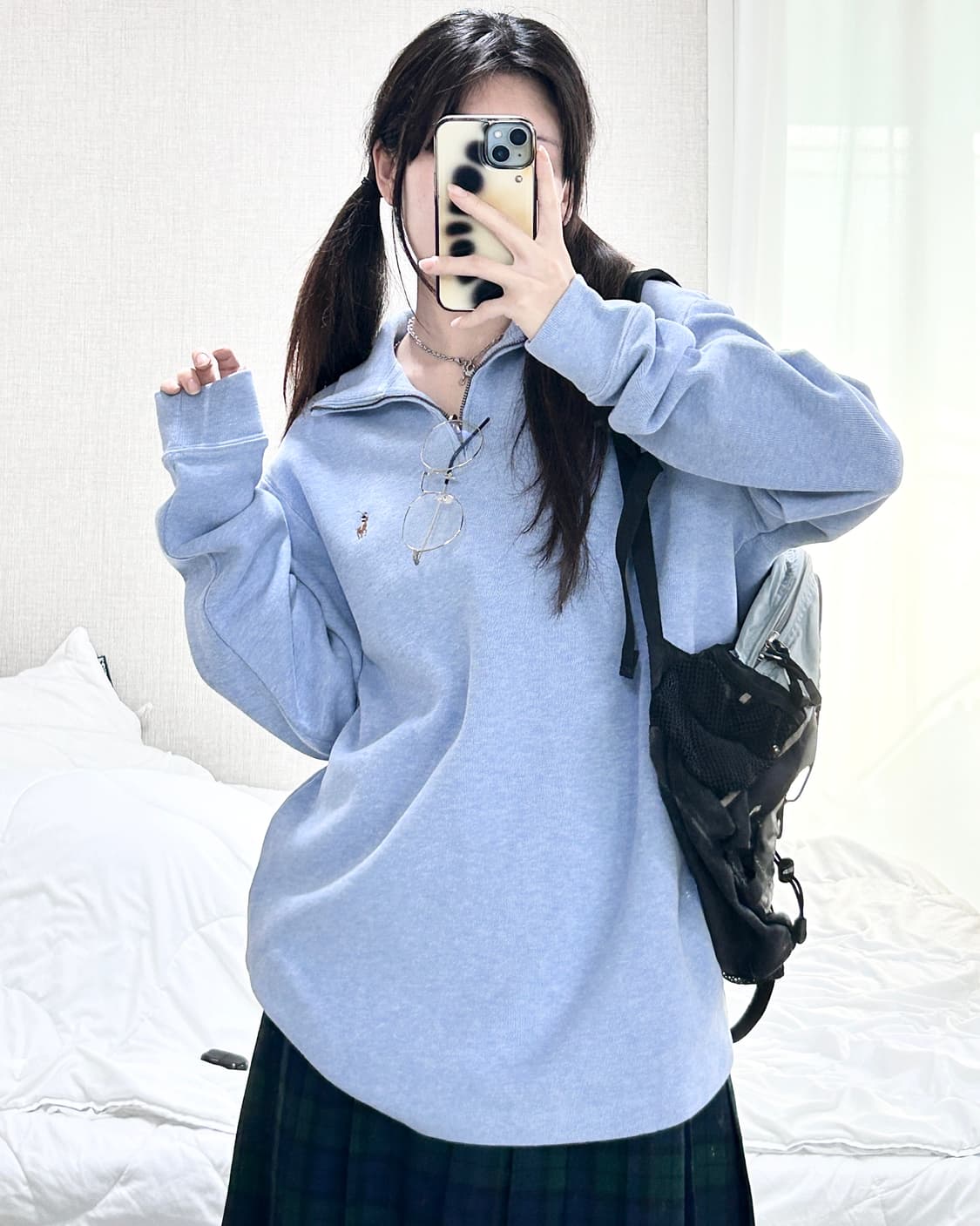 폴로 신형 멀티포니 소라 코튼 반집업 상품이미지4