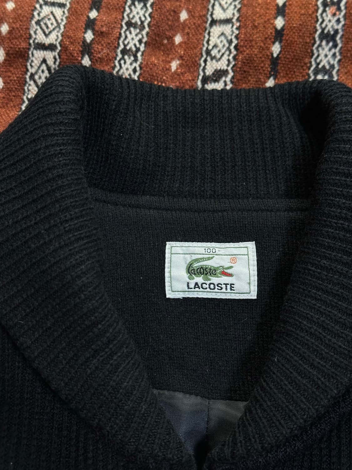 라코스테 블랙 니트 집업 가디건 상품이미지2