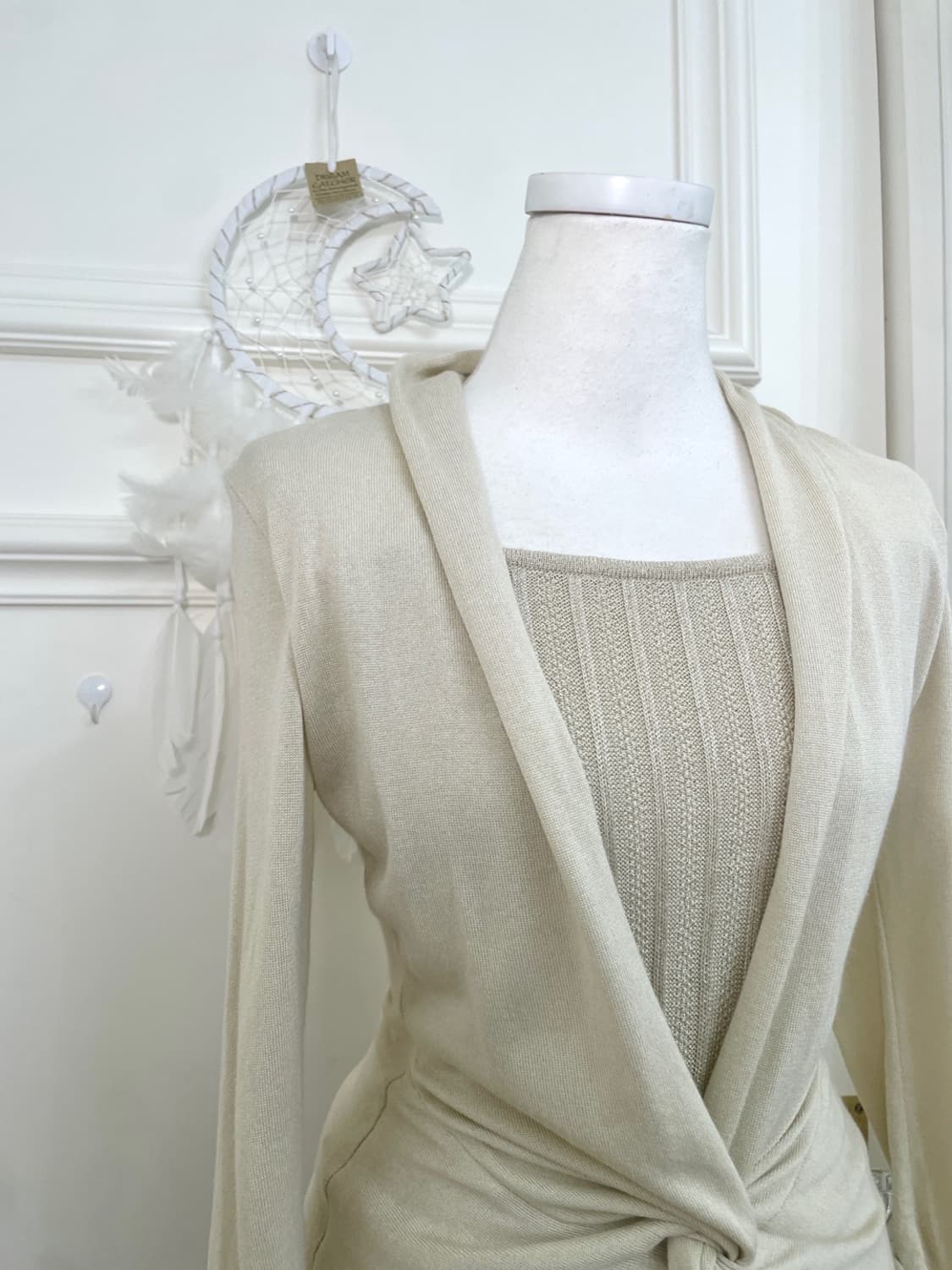 beige twist point glittet knit top 상품이미지6