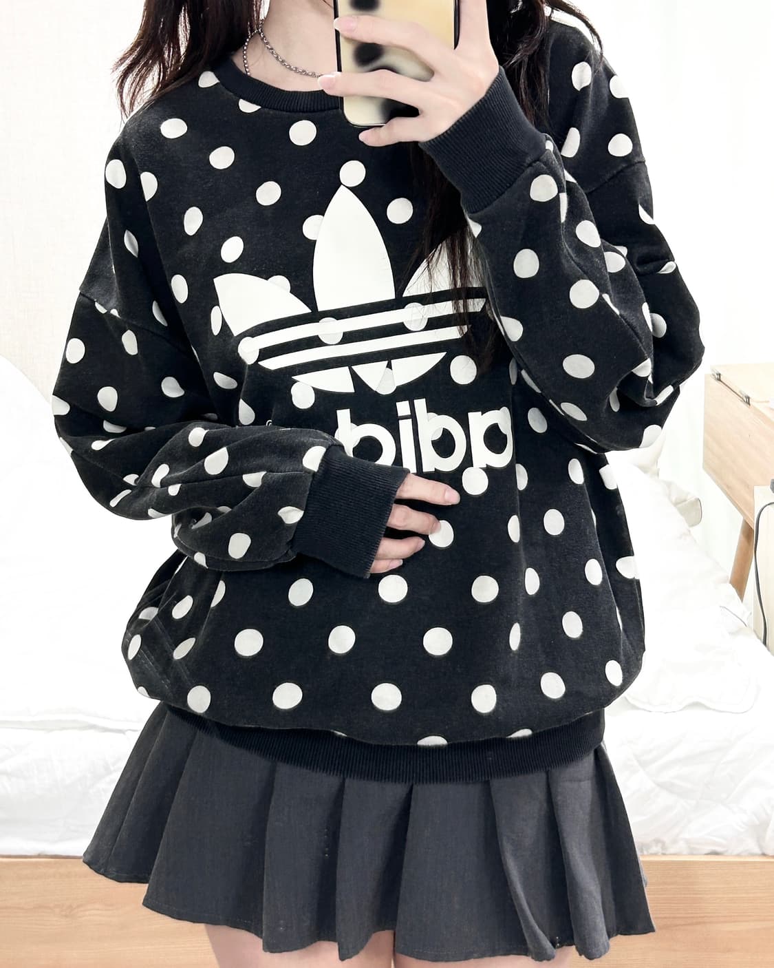 아디다스 빅로고 도트 맨투맨 상품이미지2