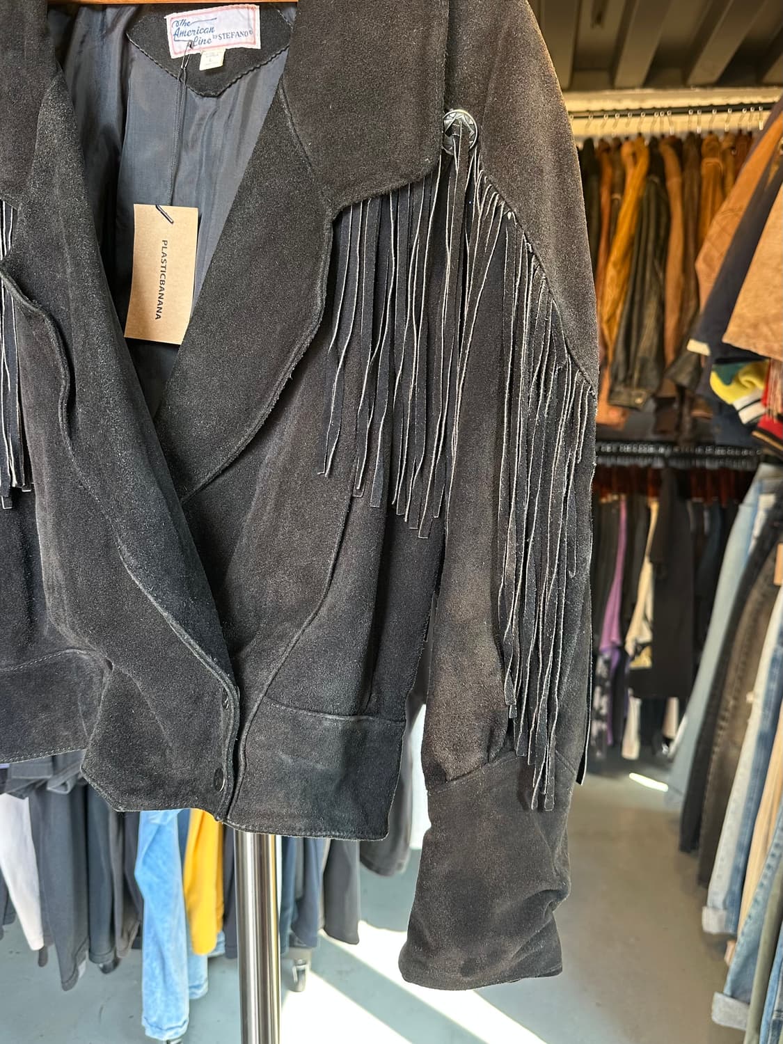 90s 헤비리얼레더 스웨이드 프린지 자켓 상품이미지4