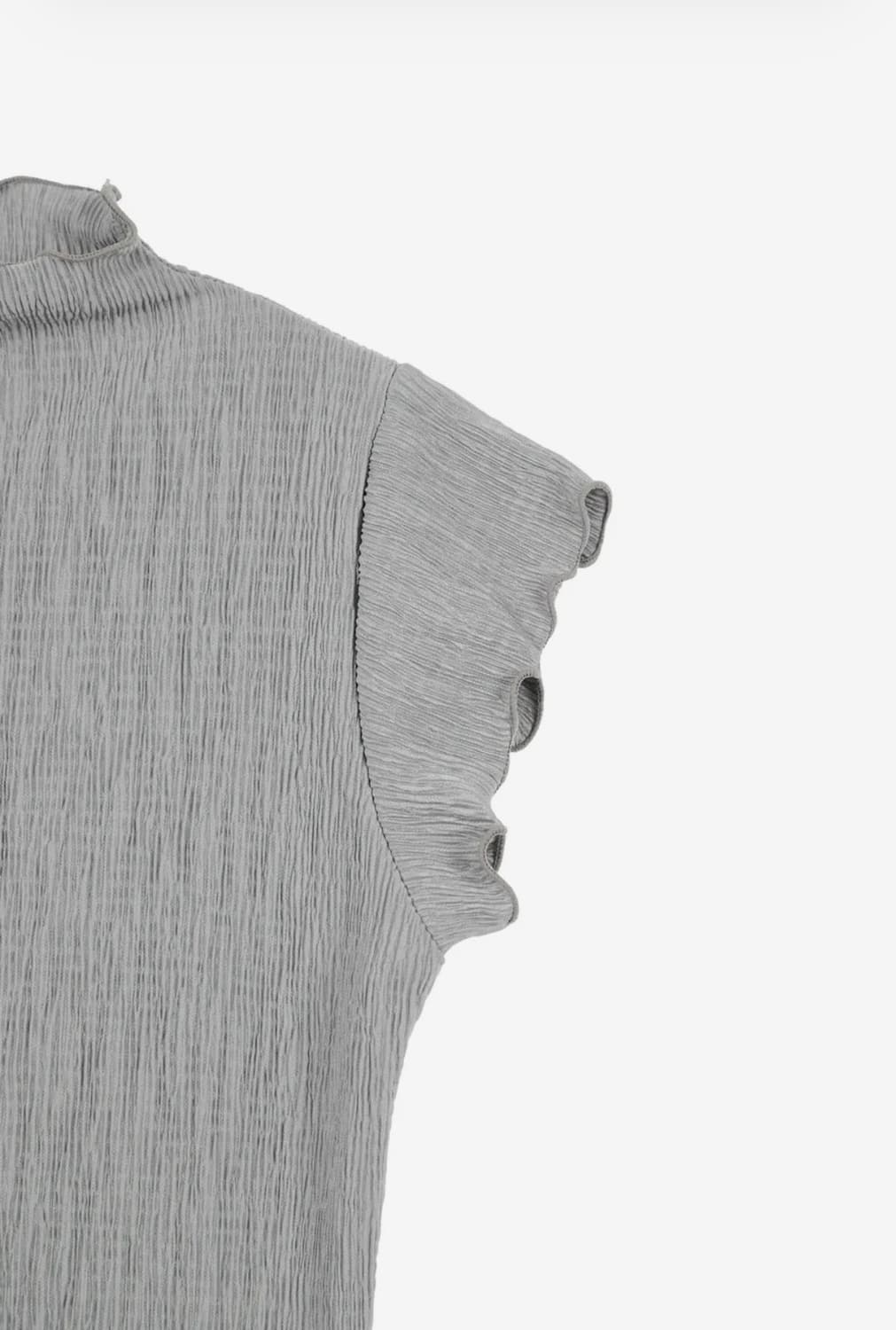 DEINET FRILL TOP IN GREY 상품이미지3