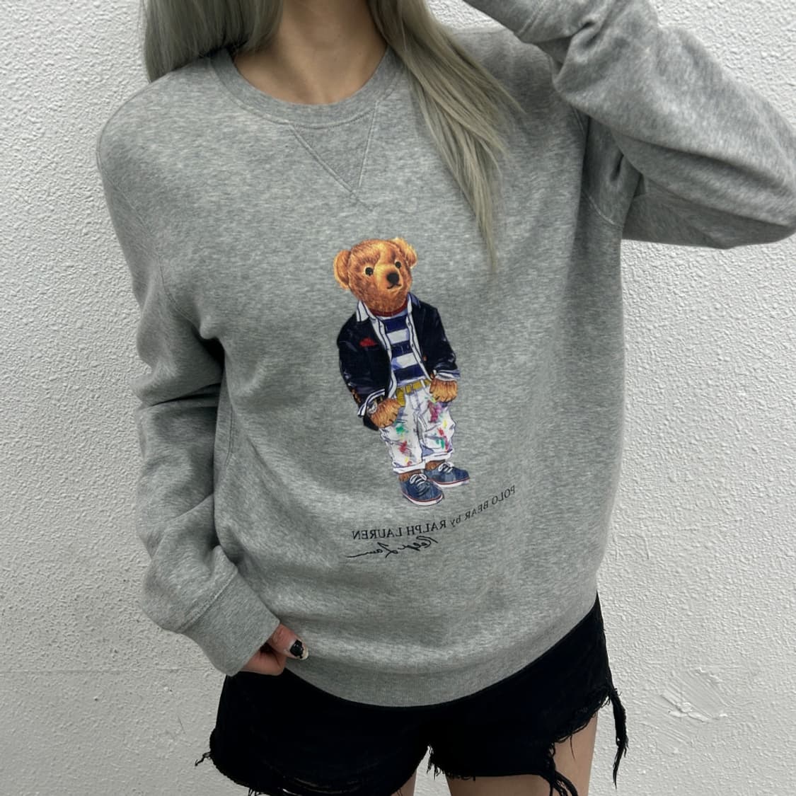 폴로 랄프로렌 곰돌이 로고 그레이 맨투맨 M 상품이미지1