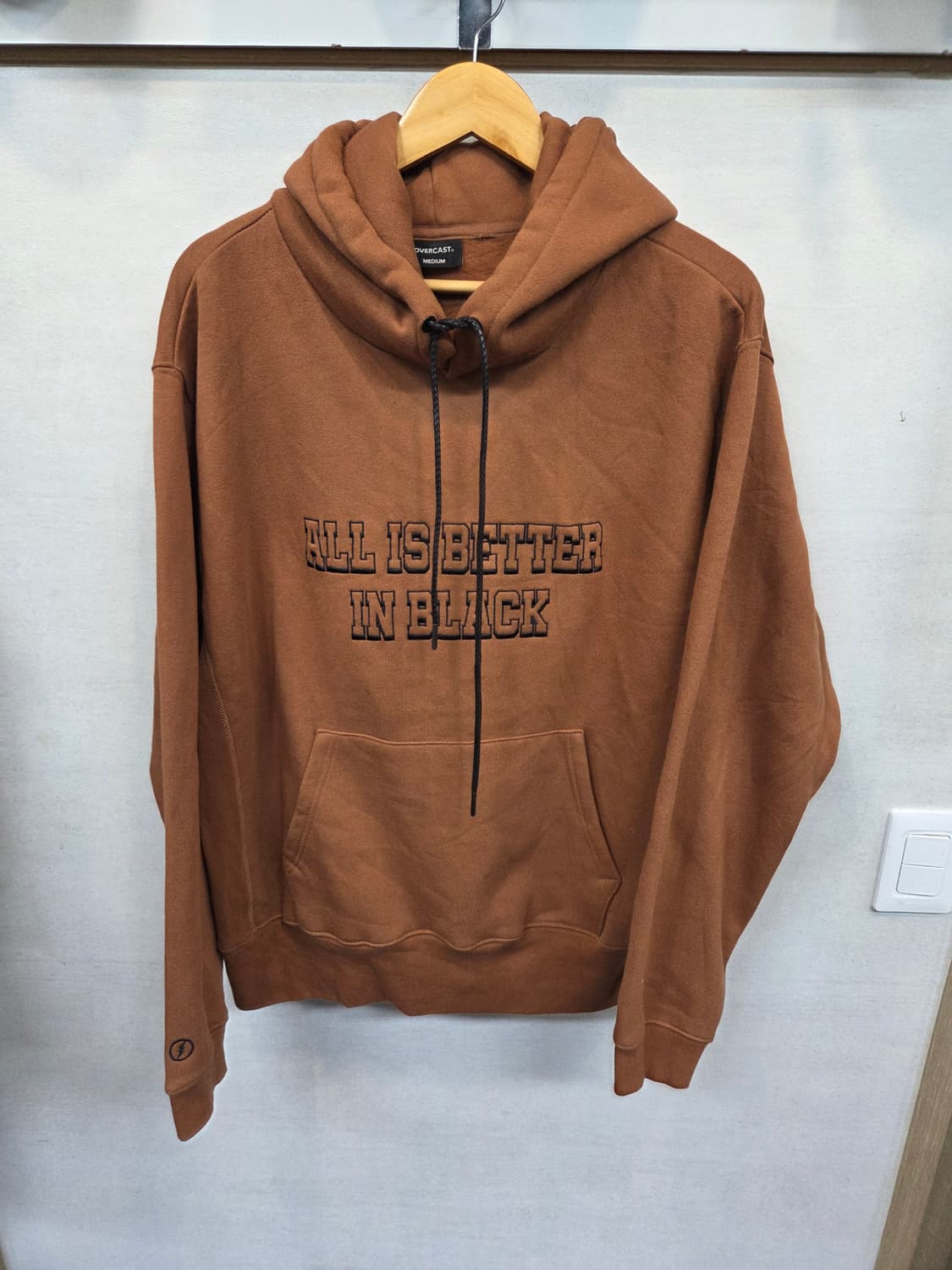 오버캐스트 레터링 로고 기모 후드티 M 오버핏  상품이미지1