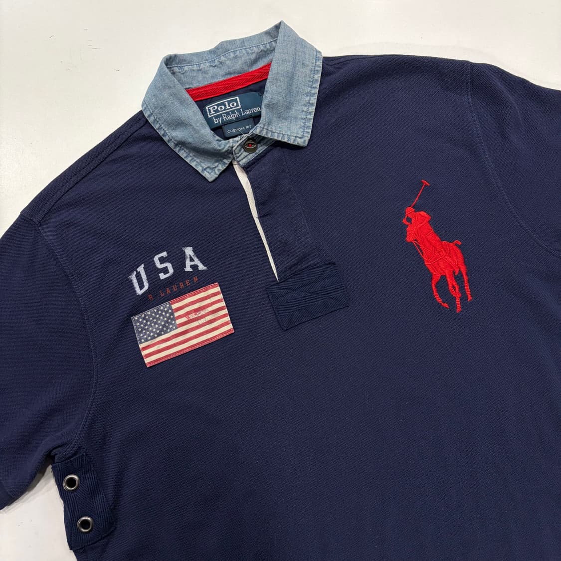 [M] 폴로 랄프로렌 네이비 USA 반팔 카라티 B228 상품이미지3