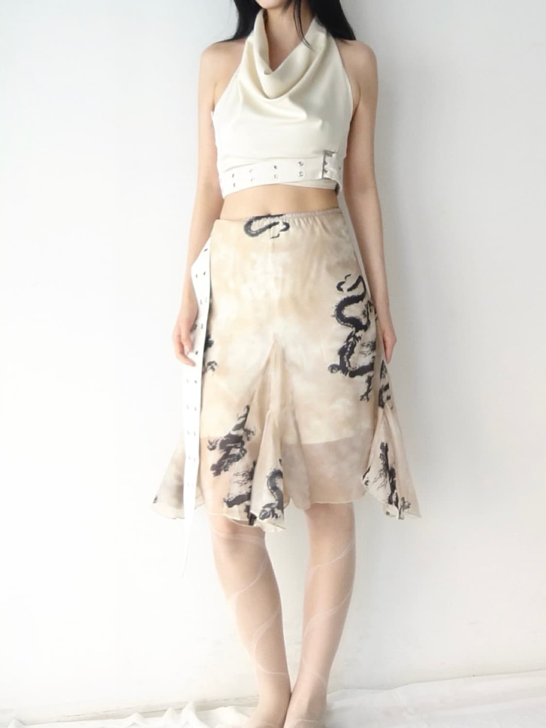 Buckle layer halter neck blouse  상품이미지5