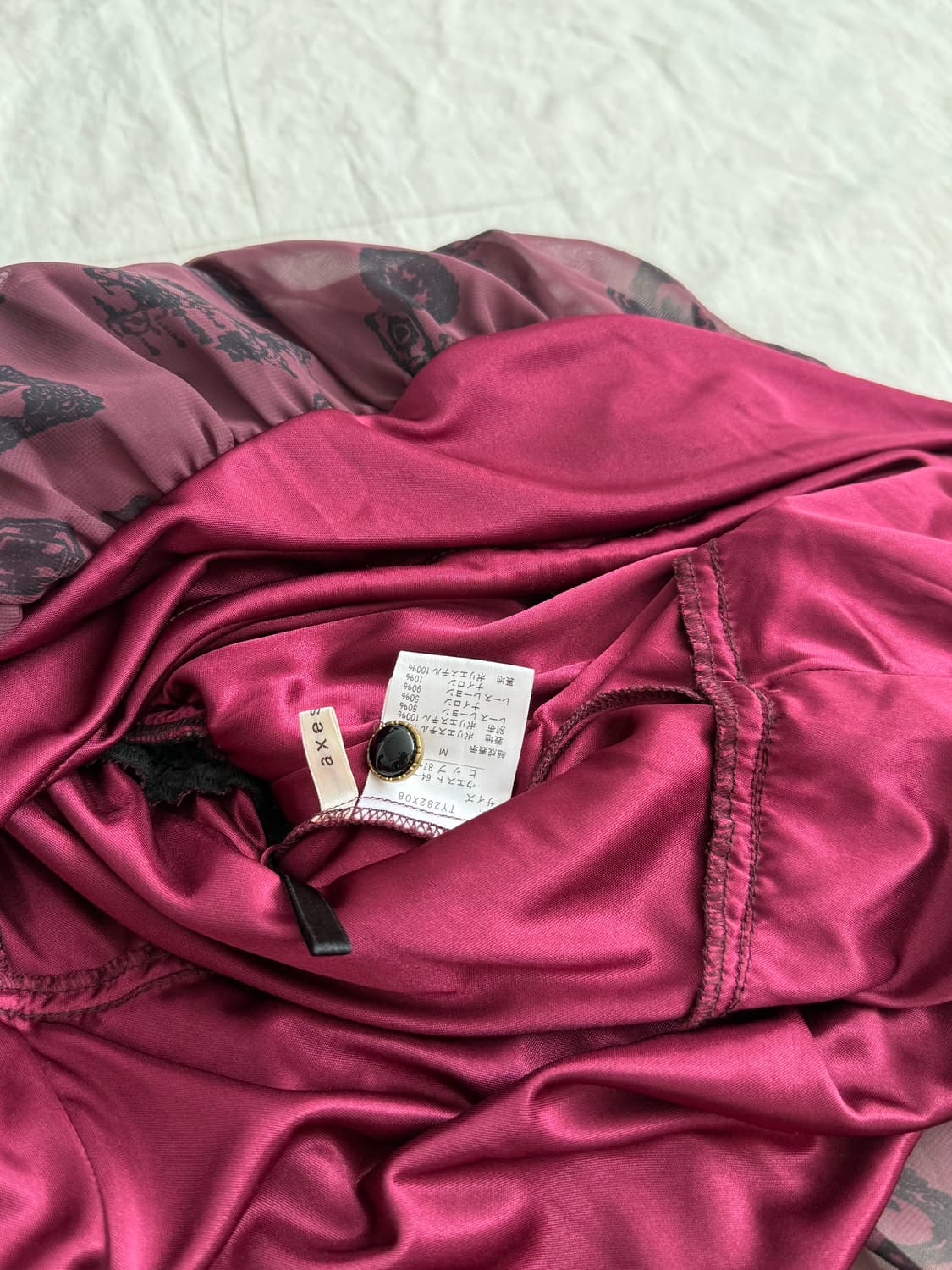 엑시즈팜 버건디 고스로리 미디 스커트 상품이미지7