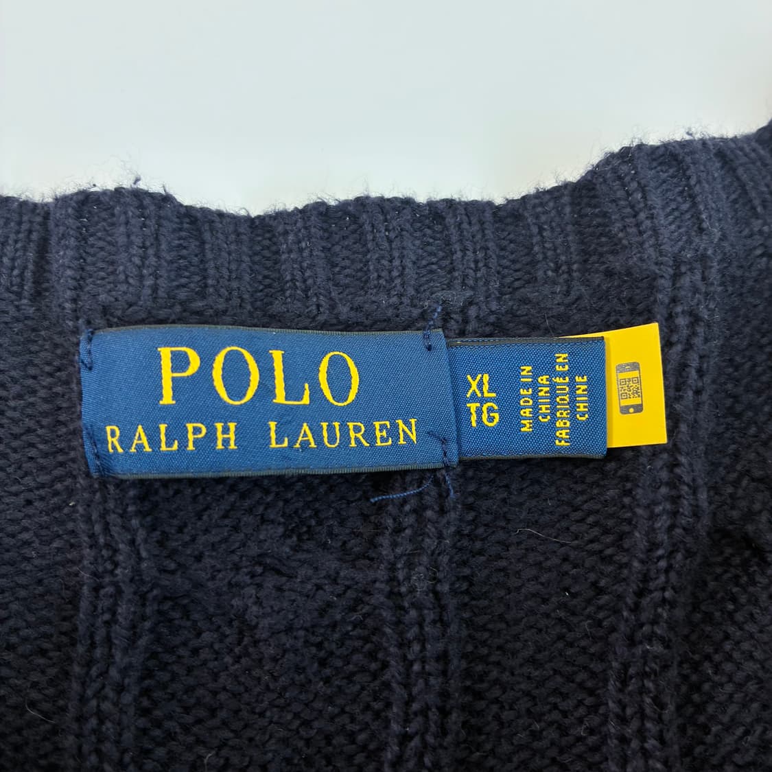 Polo 폴로 랄프로렌 현행 QR 딥네이비 케이블 라운드 니트 상품이미지4