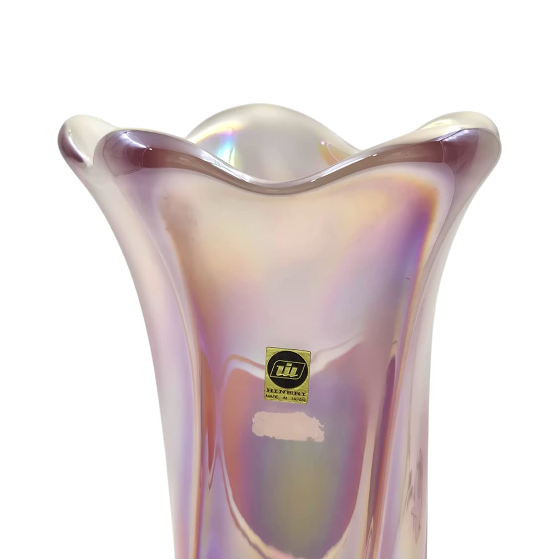 70s 이와츠 아트글라스 스윌 오로라 대형 꽃병 상품이미지2
