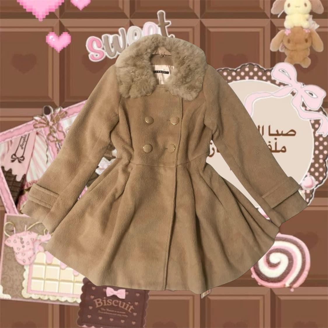 빈티지 라떼갸루 히메갸루 코트 리즈리사 엑시즈팜 지뢰계 갸루 모리걸 상품이미지1