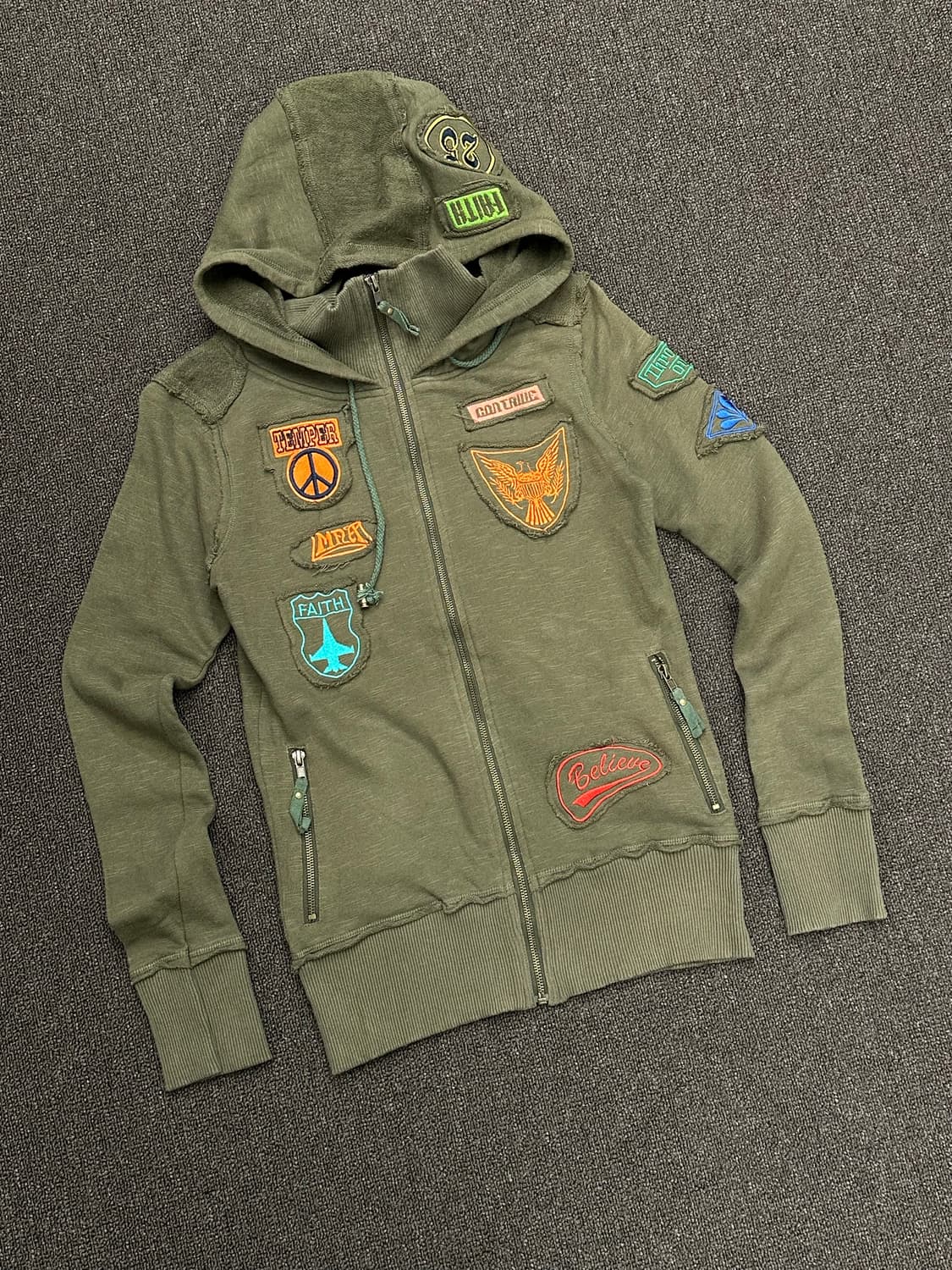 M)Maria 빈티지 패치 후드집업 상품이미지1