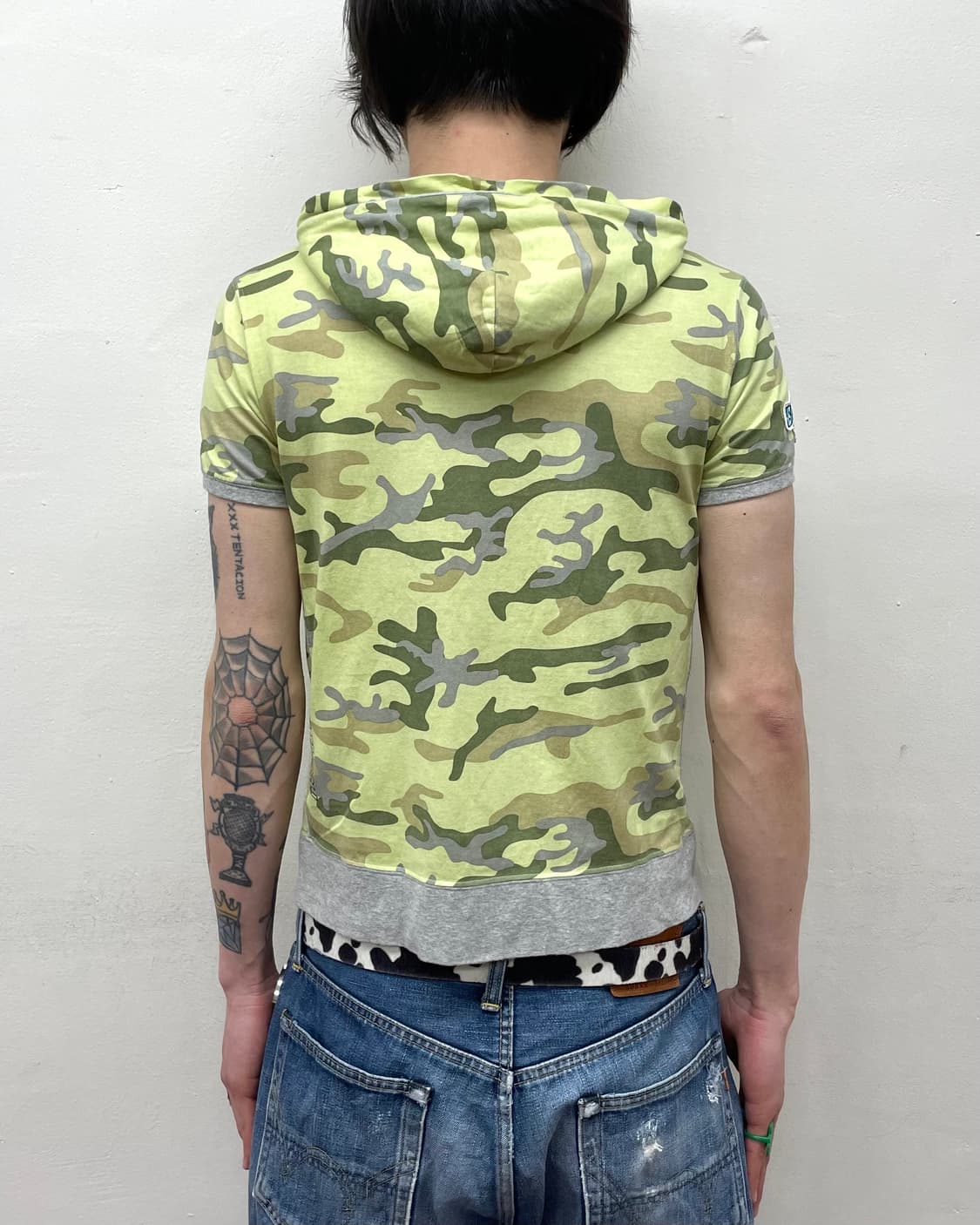 Blue Cross Monkey Camo Hooded T-Shirt  상품이미지2