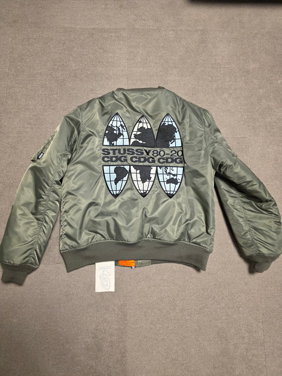 [L] 스투시 x CDG MA-1 자켓 올리브 상품이미지4