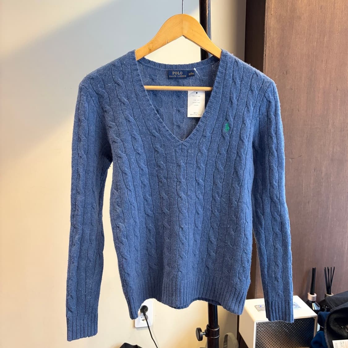 15890 - 폴로 랄프로렌 스카이블루 케이블 울 니트 (울 90% 캐시 상품이미지2