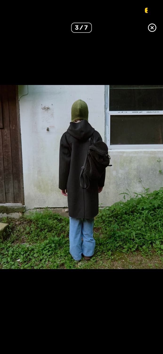 엔조블루스 핸드메이드 후드 코트 블랙 상품이미지3