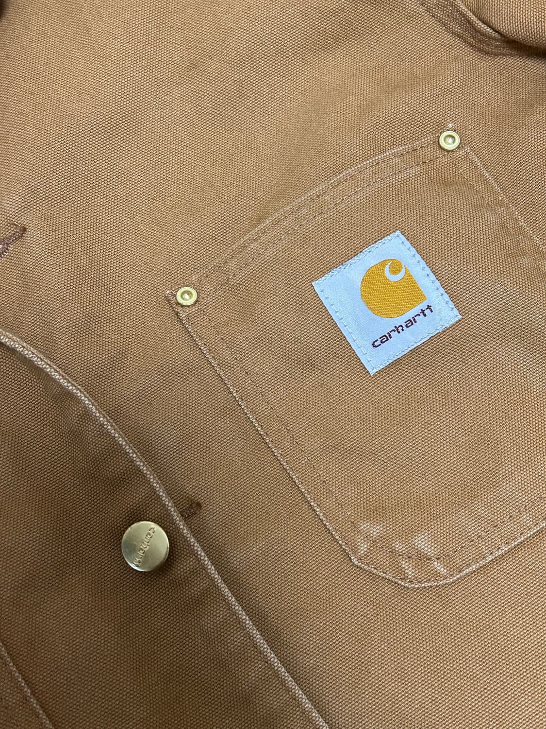 칼하트 덕캔버스 브라운 초어코트 자켓 상품이미지4