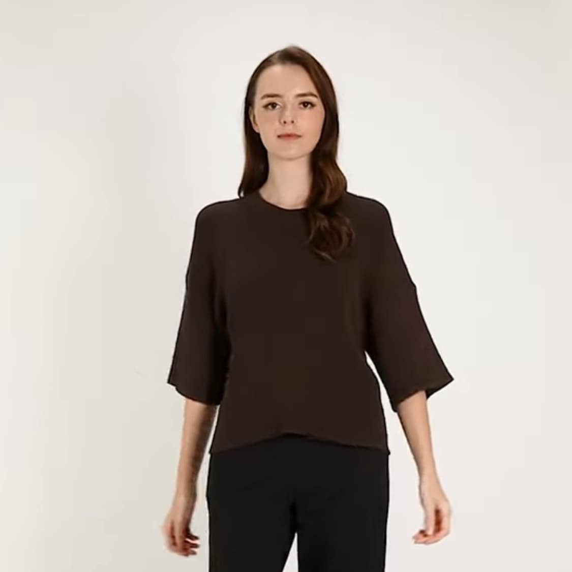 Massimo Dutti 마시모두띠 브라운 니트 탑 상품이미지9