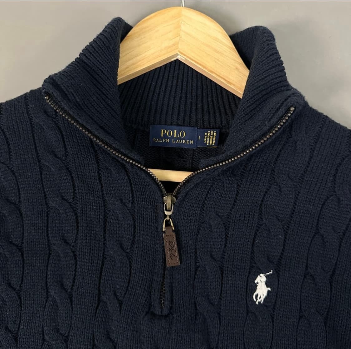 폴로 케이블 하프집업 네이비 상품이미지4