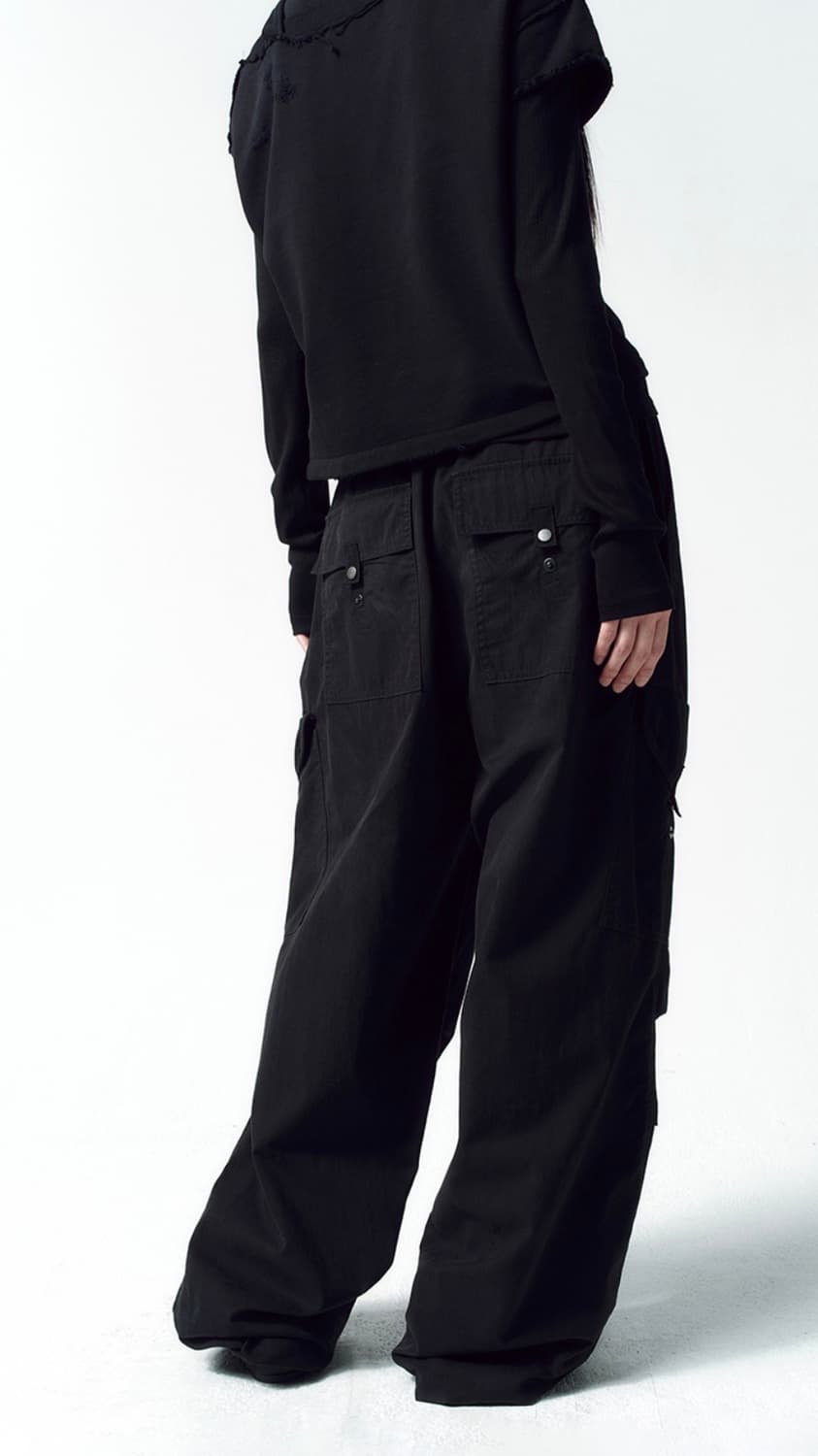 인사일런스 우먼 워시드 플라이트 카고 팬츠 BLACK 상품이미지3